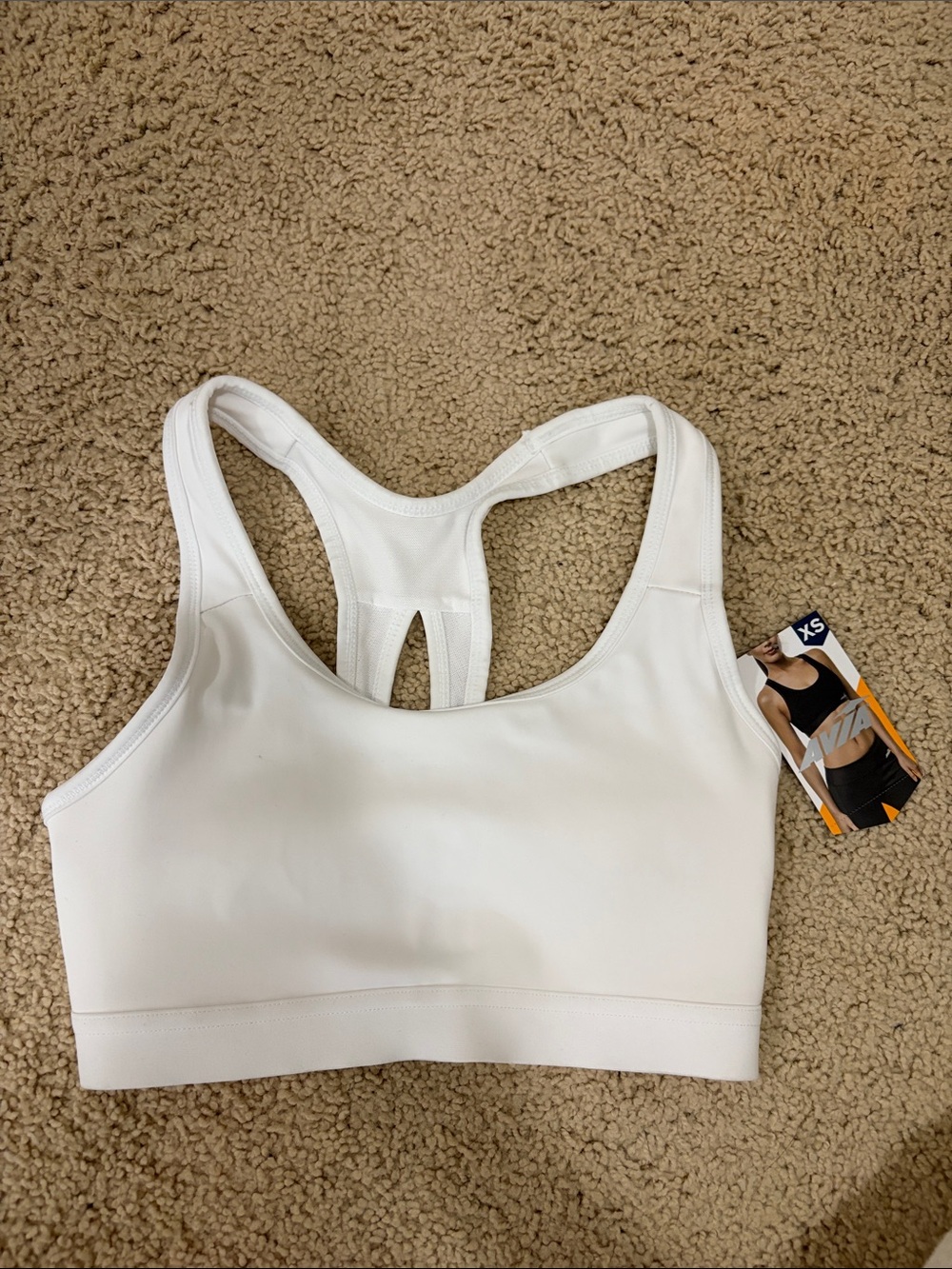 AVIA White Racerback Sports Bra BRAND NEW NWT SIZE XS
